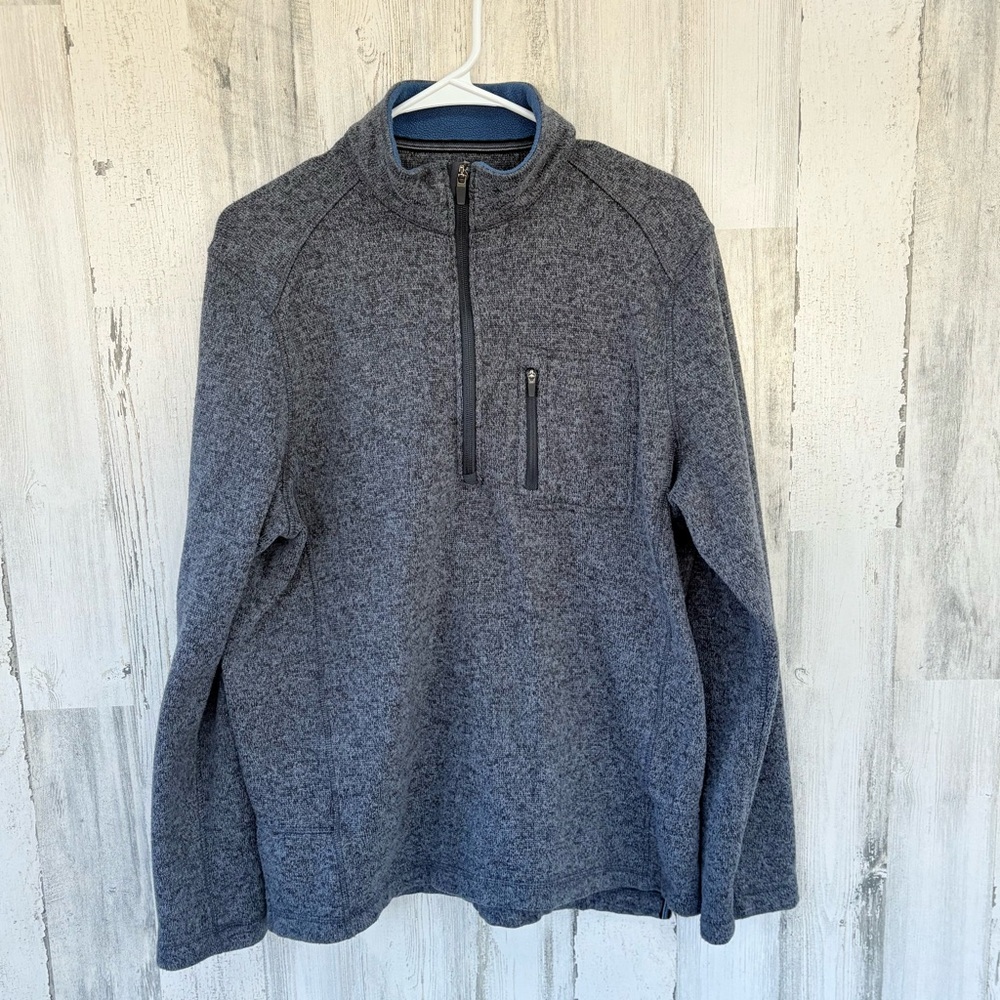 Woolrich Men’s 1/4 Zip Pullover Size Large In Blue  100% Polyester